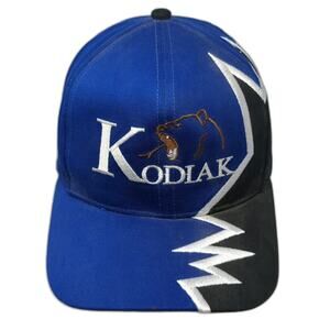 Kati Kodiak Bear Blue Baseball Cap One Size Black Jagged Graphic Alaska Hat